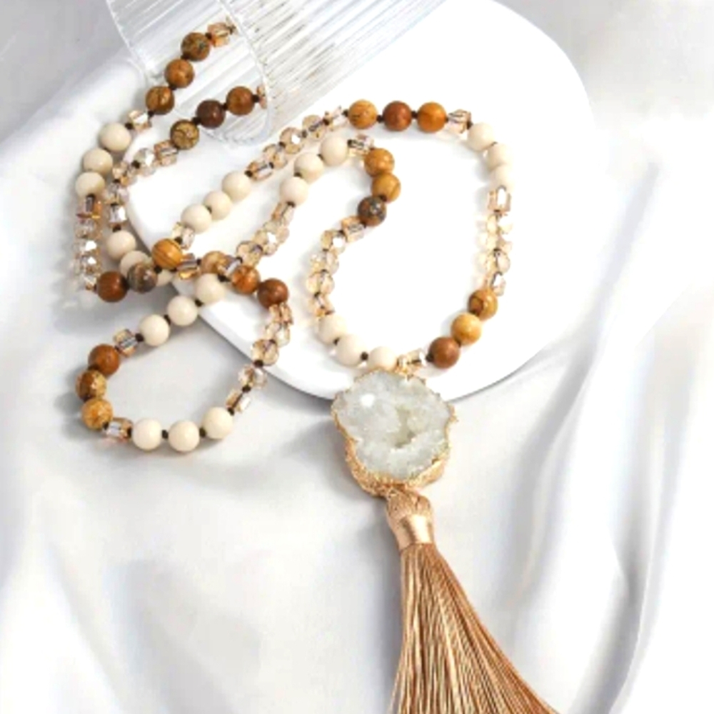 Taupe Statement Necklace